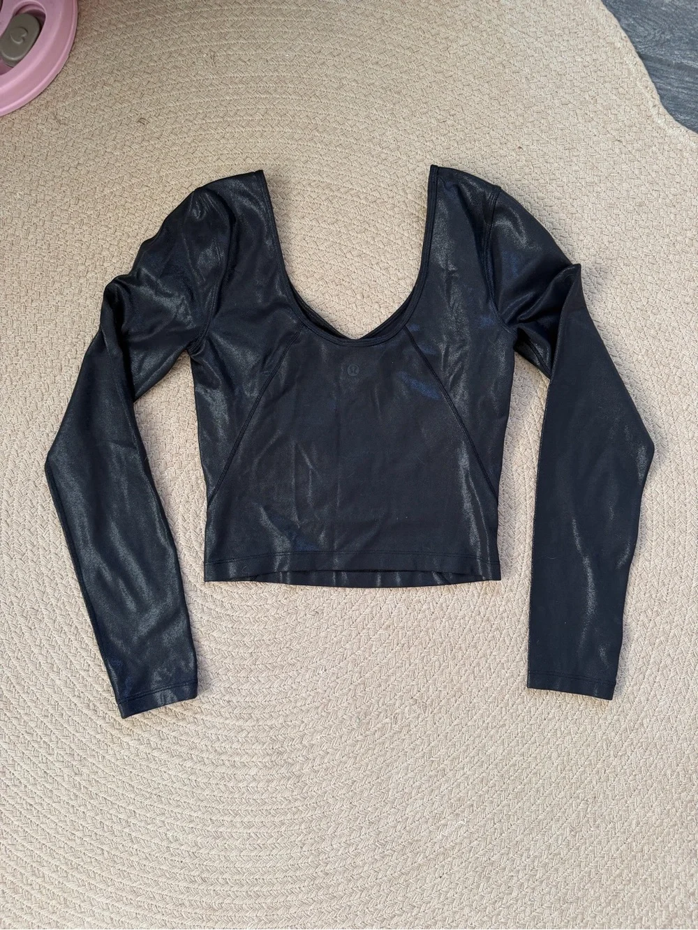 Lululemon Align Long Sleeve Top With Foil Print Black Size 6
